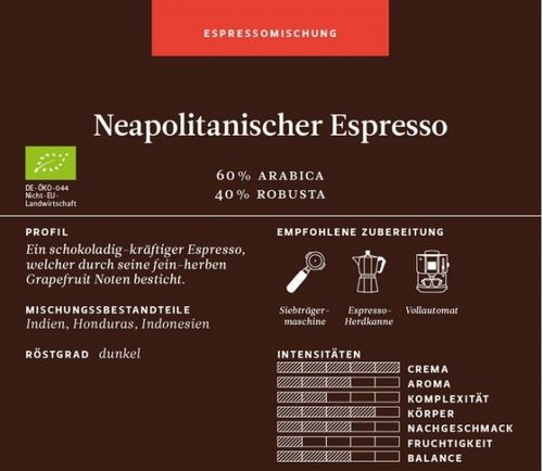 Berliner Kaffeerösterei Neapolitanischer Espresso Bio (250g)