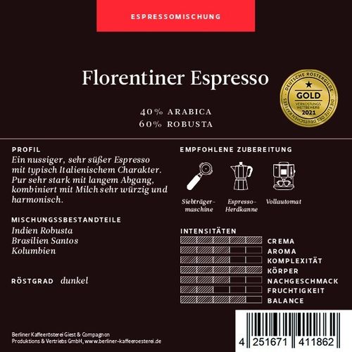 Berliner Kaffeerösterei Florentiner Espresso (250g)